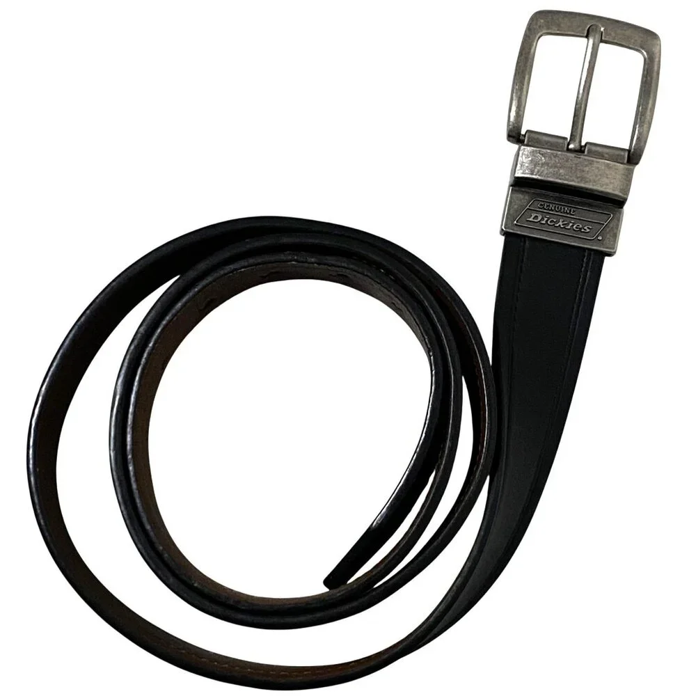 Dickies PU Coated Mens Leather Belt 46 - 48 Reversible Black Brown Career Casual